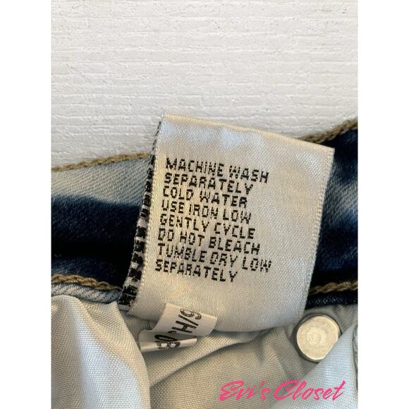 BAMBOO Jeans Distressed 7 8 Skinny With Rhinestones Light Weight Skinny Legs - Picture 10 of 14